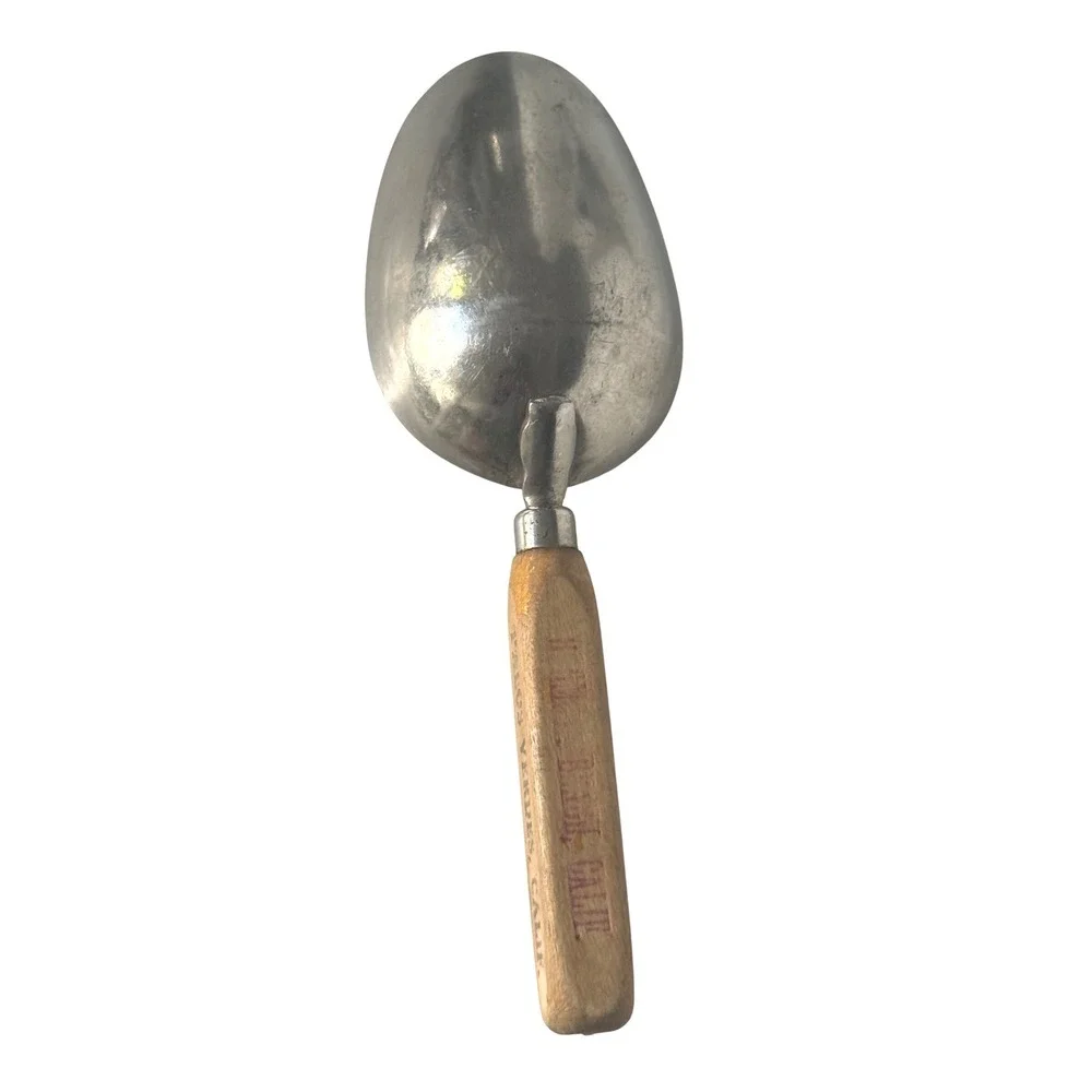 Vintage A&S 1/4‎ Cup Aluminum Scoop Wood Handle Advertising Palos Verdes CA